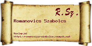 Romanovics Szabolcs névjegykártya