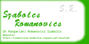 szabolcs romanovics business card